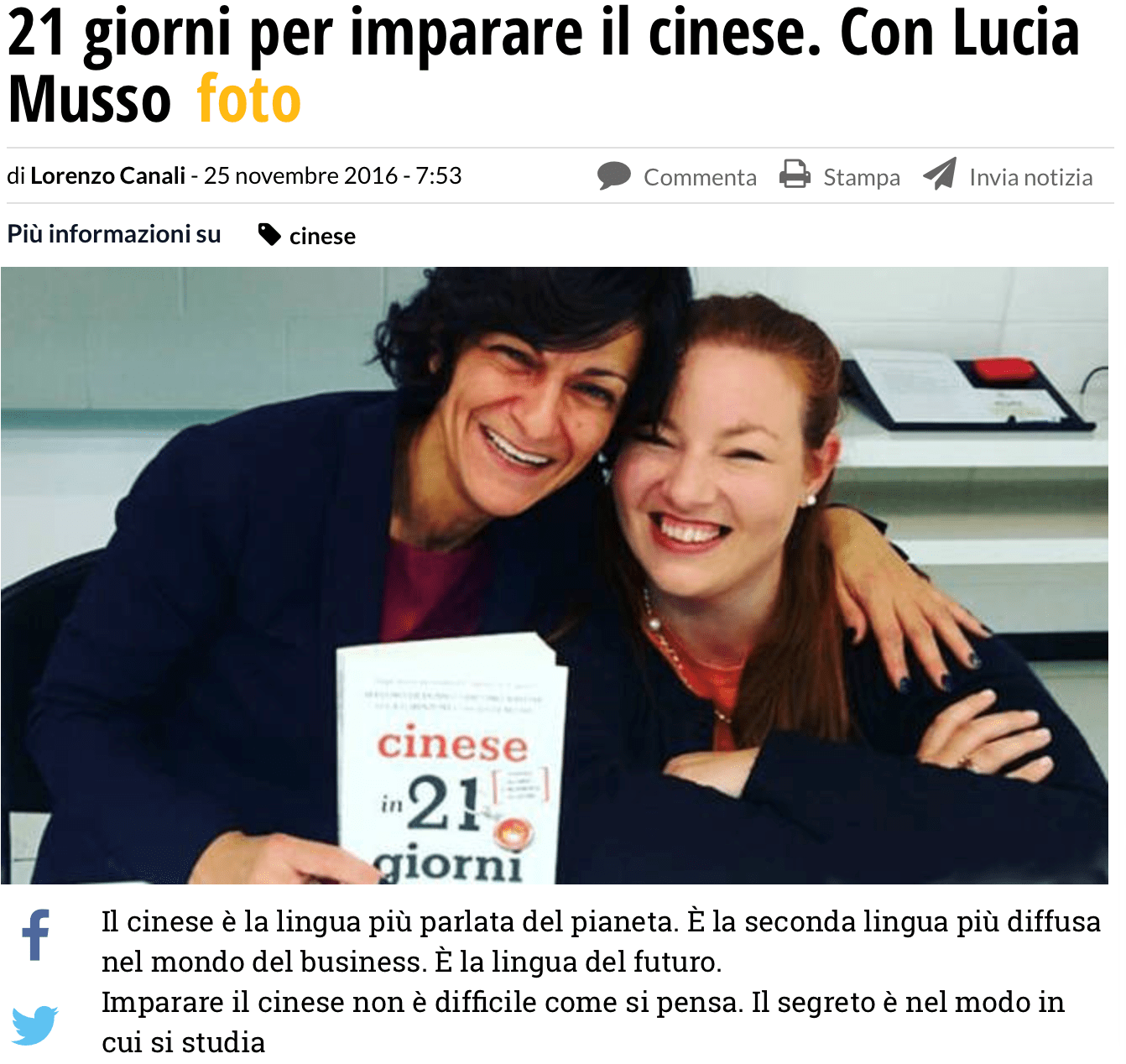 Imparare le Lingue - Lucia Musso Cinese in 21 Giorni