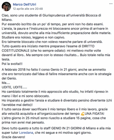 Ansia da Esame - Opinione Genio in 21 Giorni Marco 