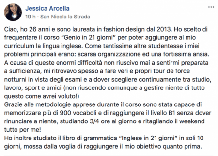 Ansia da esame - Opinione Genio in 21 Giorni Jessica