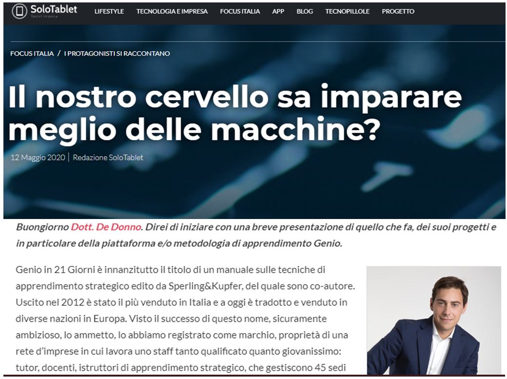 intervista solotablet genio in 21 giorni