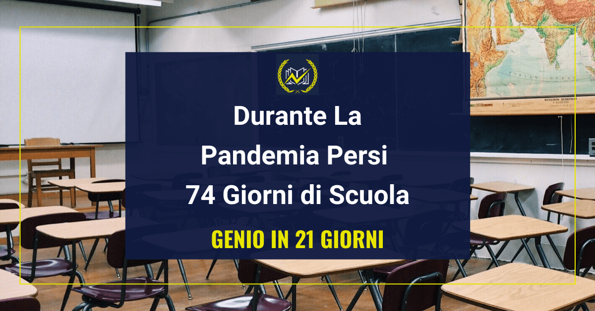 Genio in 21 Giorni denuncia Durante la pandemia persi 74 giorni di scuola